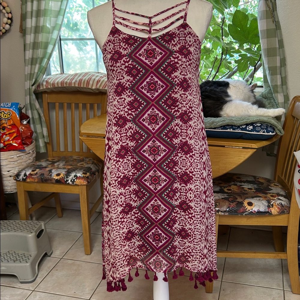 Maurices Boho Print Strappy Neckline Slip Dress XS Women’s